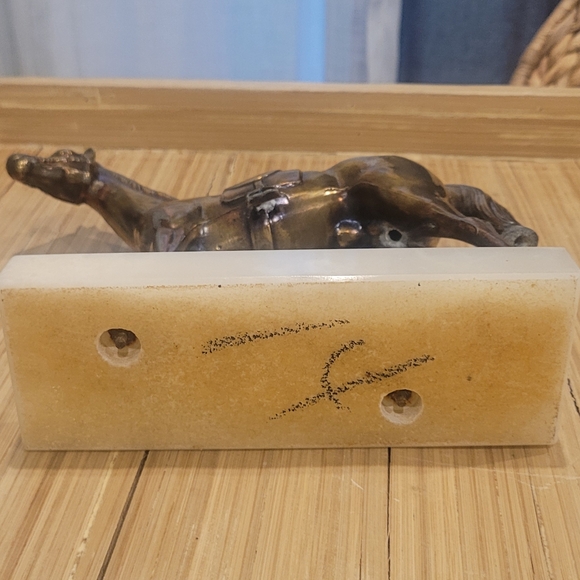 Brass Horses Mounted on Marble Bases - Picture 16 of 16